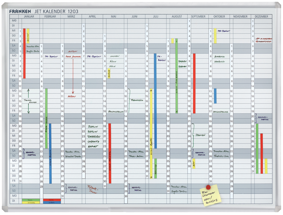 FRANKEN Datumstreifen für Planungstafel JK1203, weiß