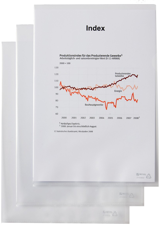 HETZEL Sichthülle Top Quality, A4, PP, genarbt, 0,17 mm