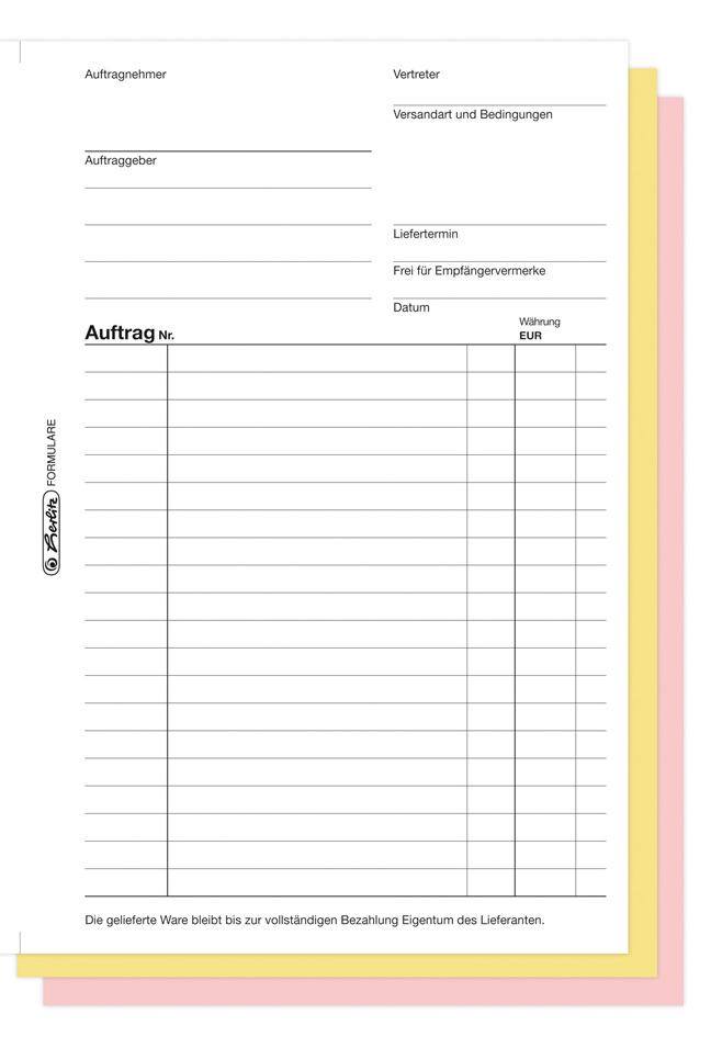 herlitz Formularbuch ´Auftrag 102´, DIN A5, 2 x 40 Blatt