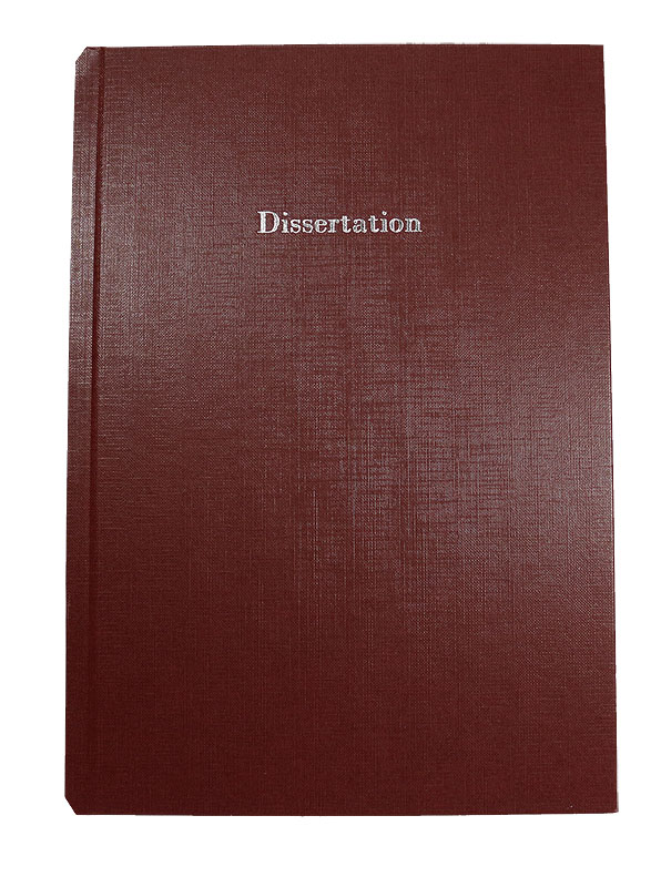 Bucheinband Hardcover ST, Prägung DISSERTATION, bordeaux