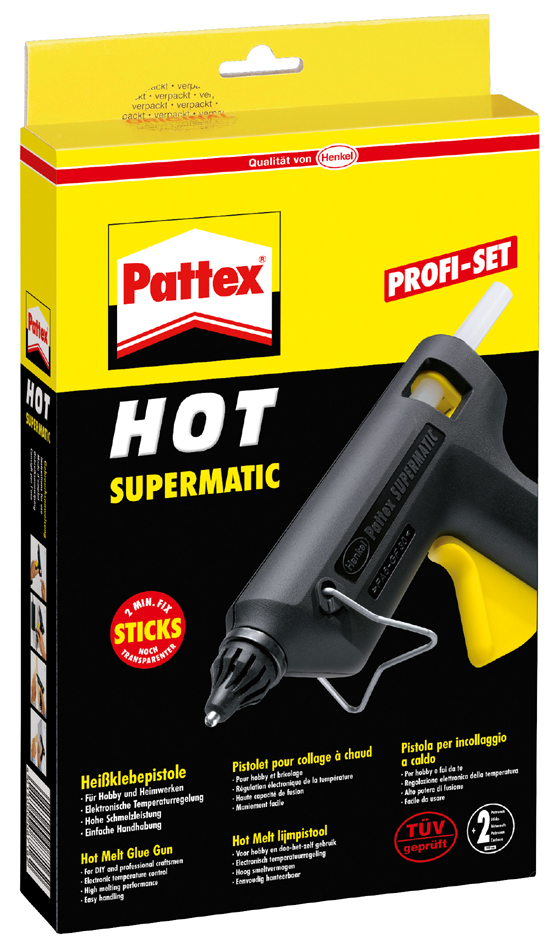 Pattex Heißklebepistole HOT SUPERMATIC, schwarz/gelb