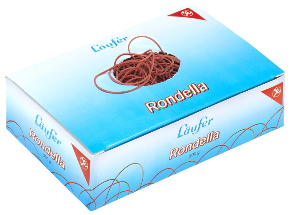 Läufer Gummiringe RONDELLA im Karton, rot, 65 mm, 500 g