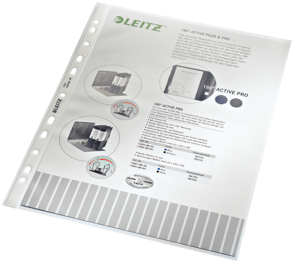 LEITZ Prospekthülle Standard, A4, PP, genarbt, 0,09 mm