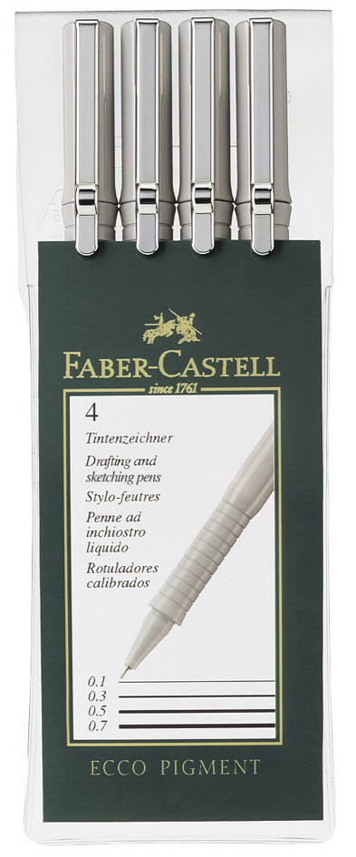 FABER-CASTELL Pigmentliner ECCO PIGMENT, schwarz, 8er Etui