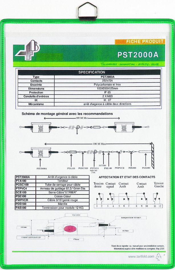 tarifold tview Hängesichttafel, DIN A4, rot