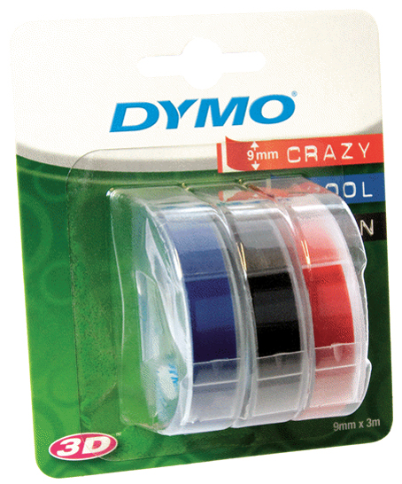 DYMO Prägeband 3D, 9 mm breit, 3 m lang, rot, glänzend