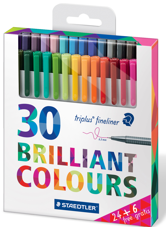 STAEDTLER Fineliner triplus BRILLIANT COLOURS, 36er Etui