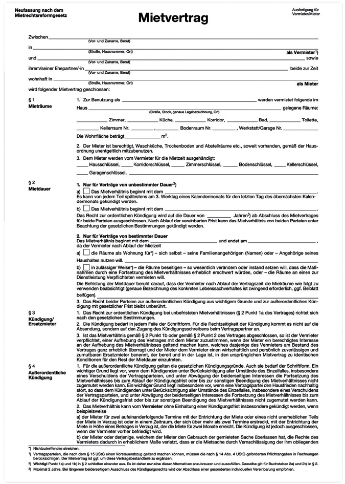 herlitz Vordruck ´Mietvertrag´, DIN A4, 4-seitig