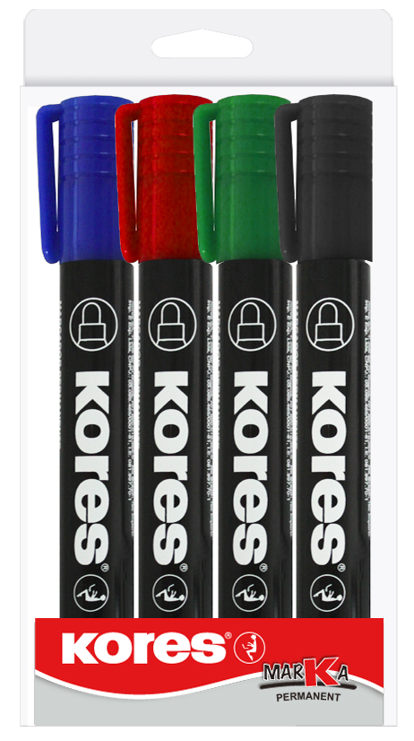 Kores Permanent-Marker ´K MARKER´, Keilspitze, 6er Etui