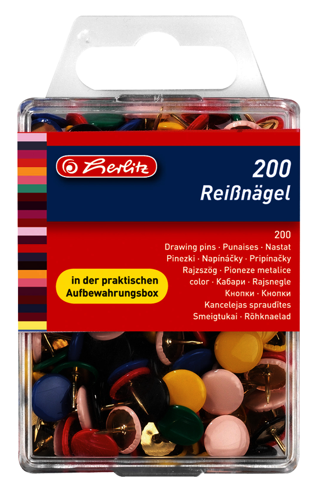 herlitz Reißnägel, messing, Durchmesser: 9,0 mm