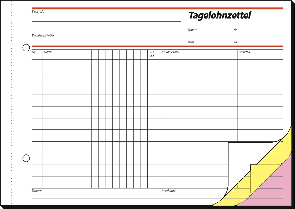 sigel Formularbuch ´Aufmaßbuch´, A4, 50 Blatt, Blaupapier