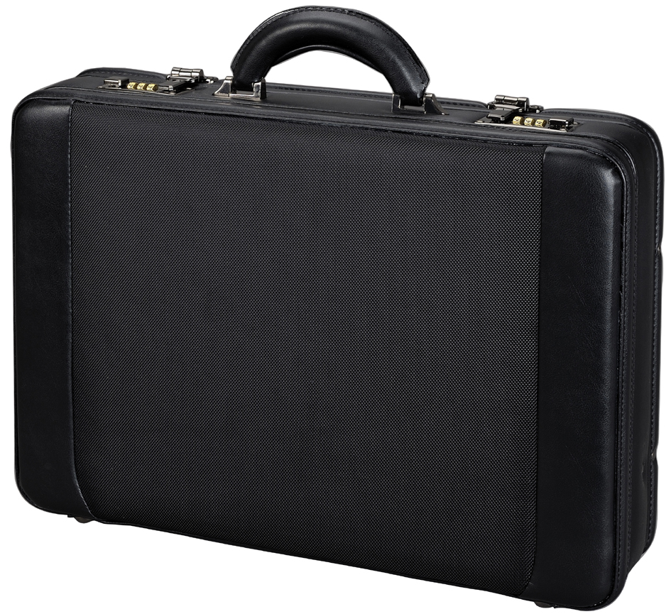 Alassio Attaché-Koffer ´MODICA´, Lederimitat/Nylon, schwarz