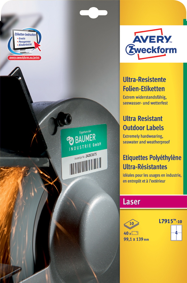 AVERY Zweckform Ultra-Resist. Folien-Etiketten, 210x297 mm