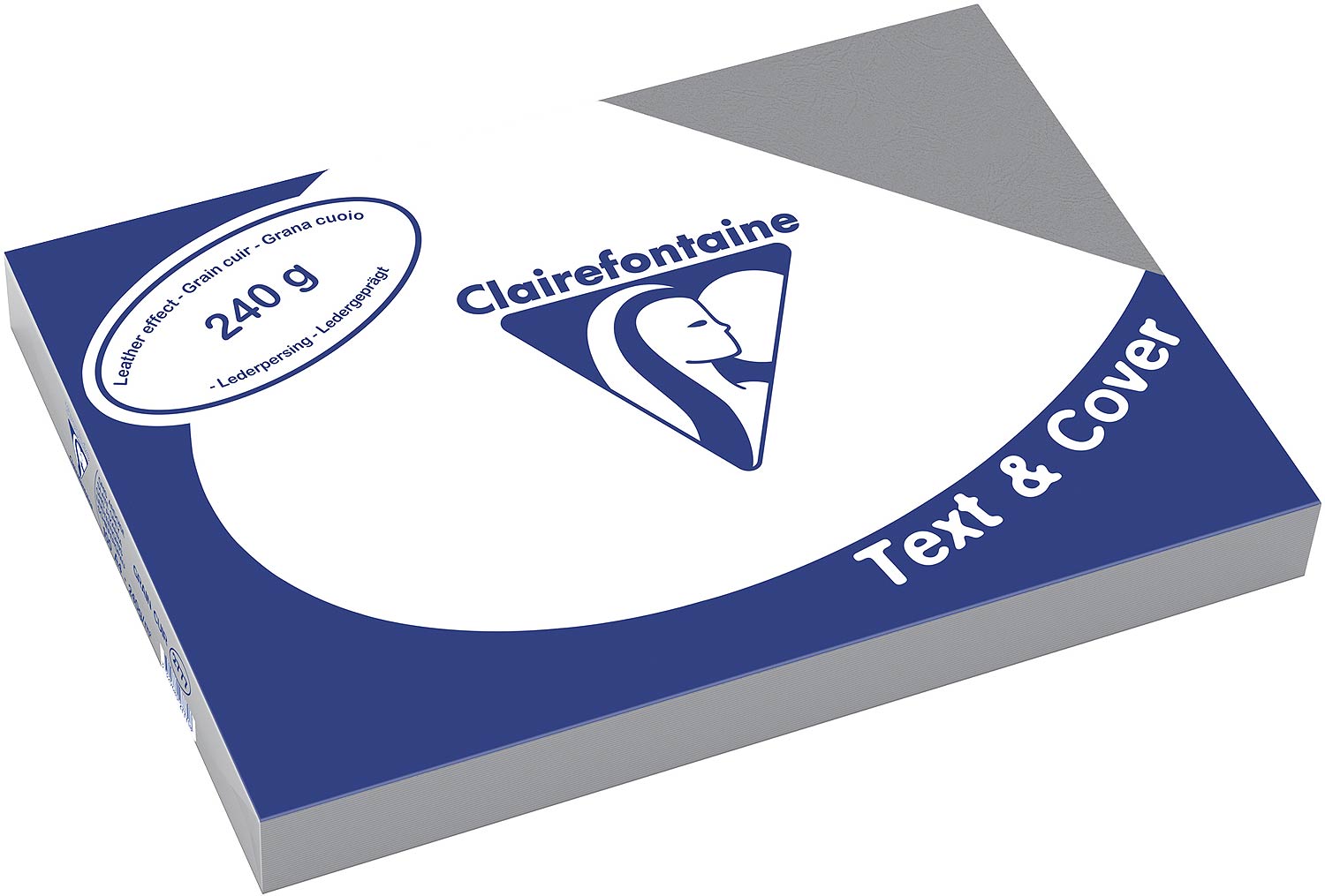 Clairefontaine Einbanddeckel, Lederstruktur, 240 g/m² - ardennengrau - ardennengrau