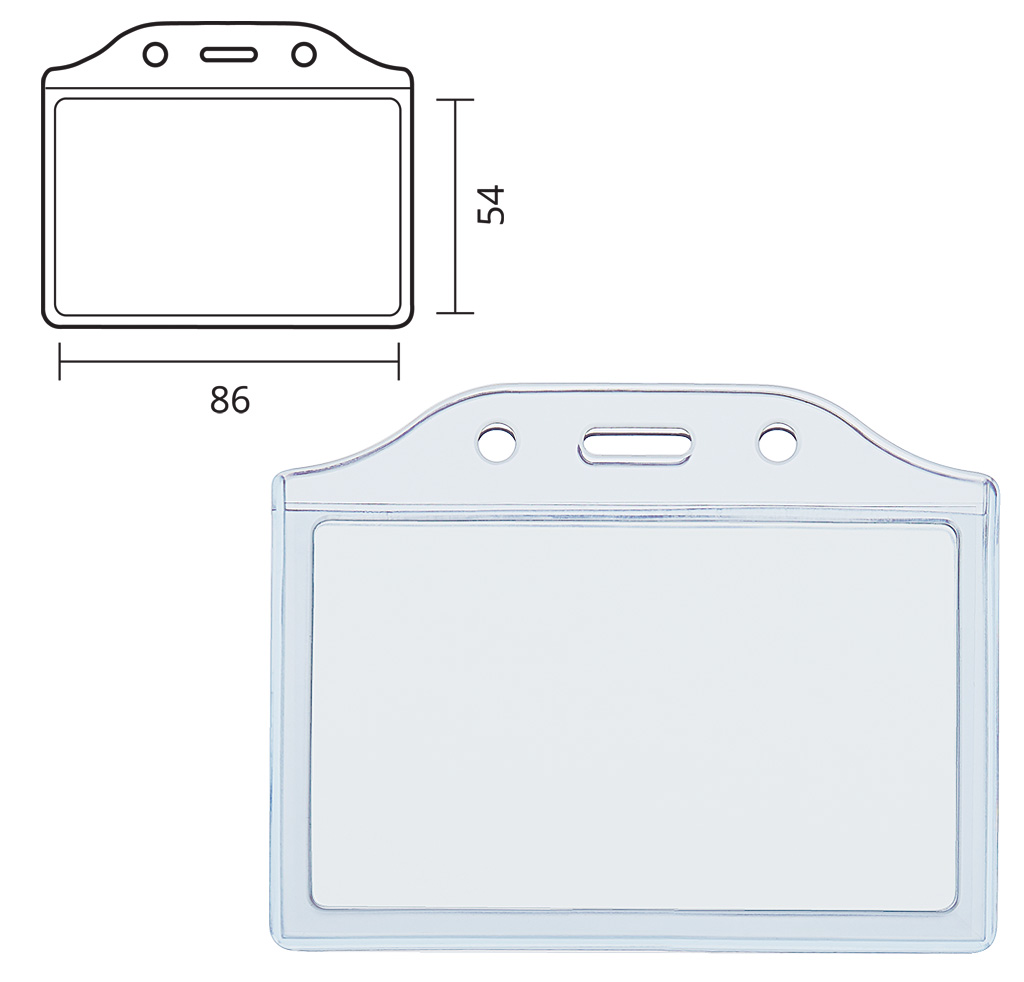 50 DUAL Kartenhalter für 2 Karten - weiches PVC - Querformat