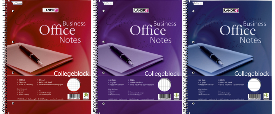 LANDRÉ Collegeblock ´Business Office Notes´, DIN A4, kariert