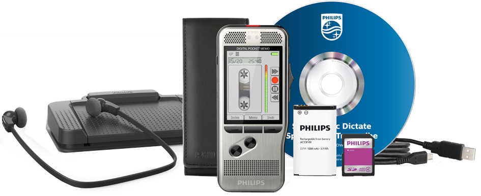 PHILIPS Diktier- und Wiedergabe-Set Pocket Memo DPM7700