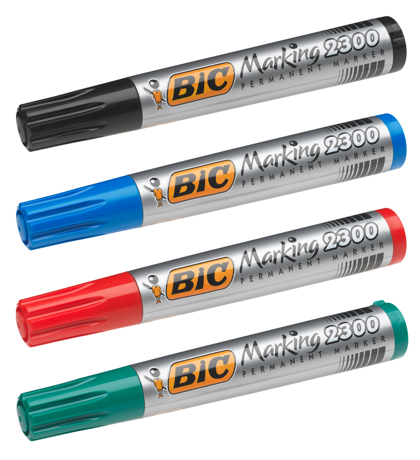 BIC Permanent-Marker 2300 Ecolutions, Keilspitze, 4er Etui