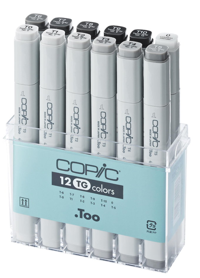 COPIC Profi Marker, 12er Grau Set ´TG´, Toner Grautöne