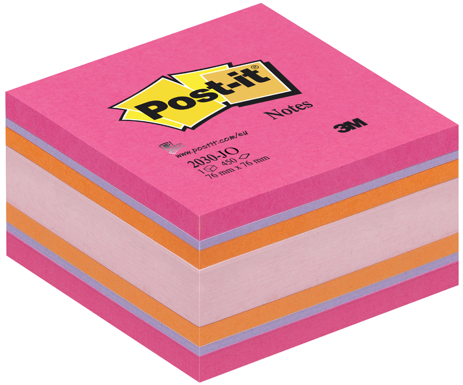 Post-it Haftnotiz-Würfel, 76 x 76 mm, Neon-Grüntöne