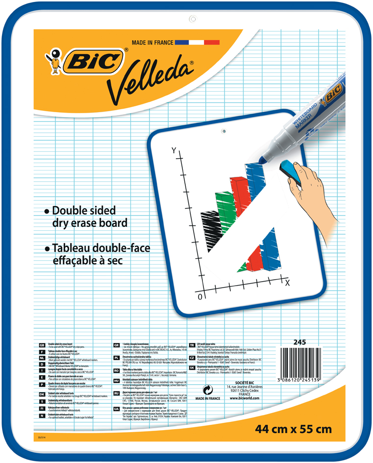 BIC Weißwandtafel Velleda, 2 Seiten, Maße: 300 x 440 mm