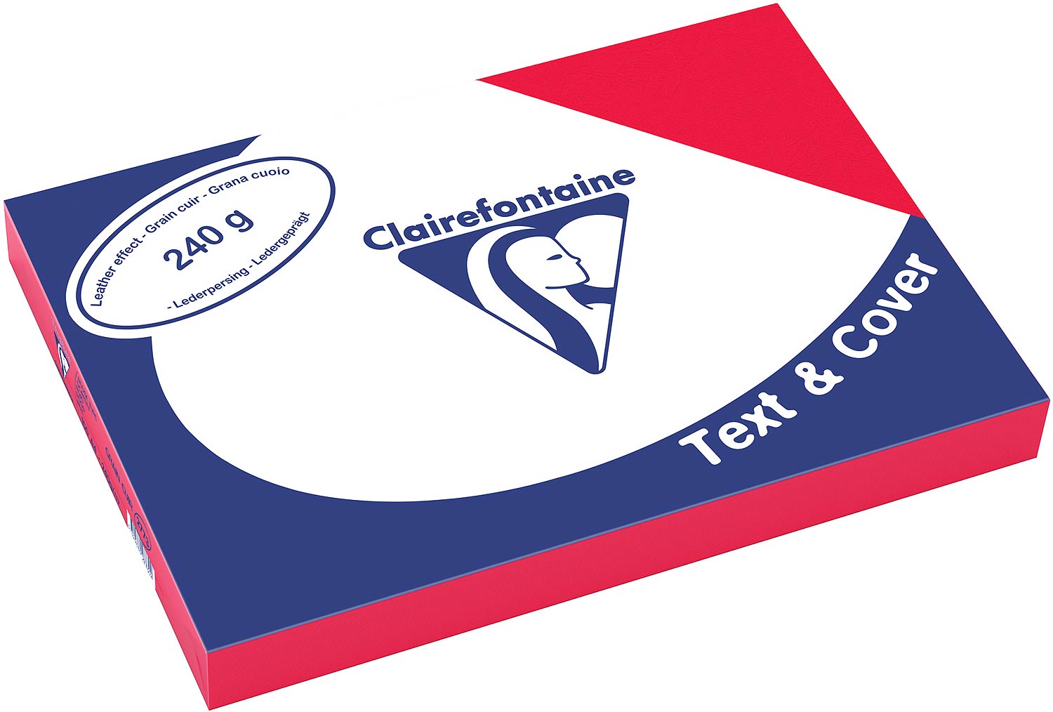 Clairefontaine Einbanddeckel, Lederstruktur, 240 g/m² - rot - rot