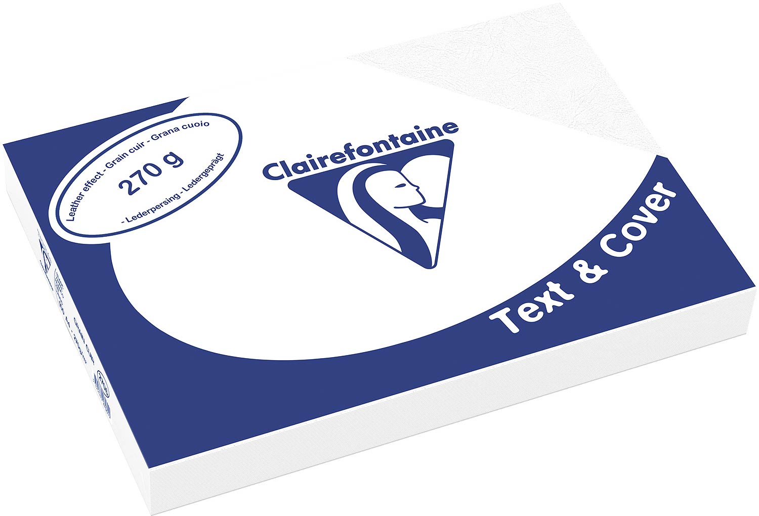 Clairefontaine Einbanddeckel, Lederstruktur, 270 g/m² - weiß