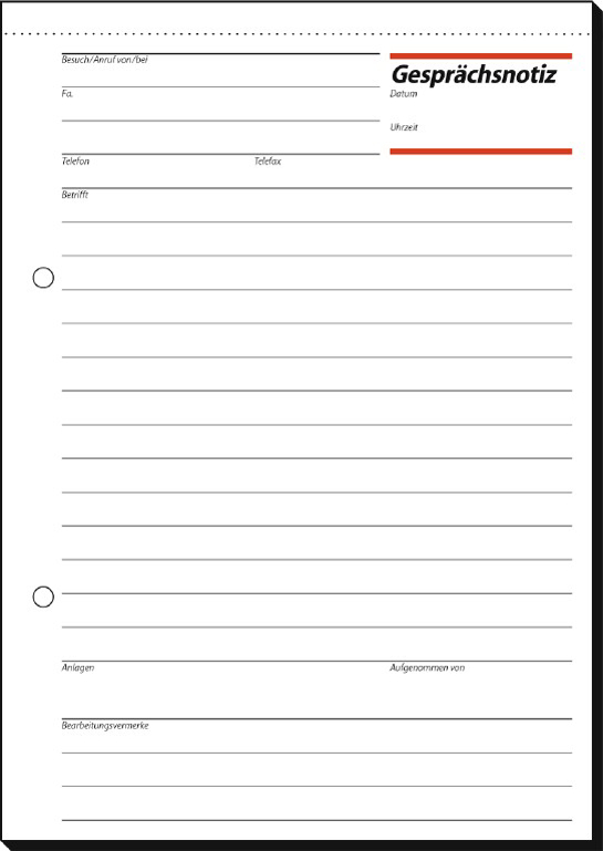 sigel Formularbuch ´Gesprächsnotiz´, A5, 50 Blatt, gelb