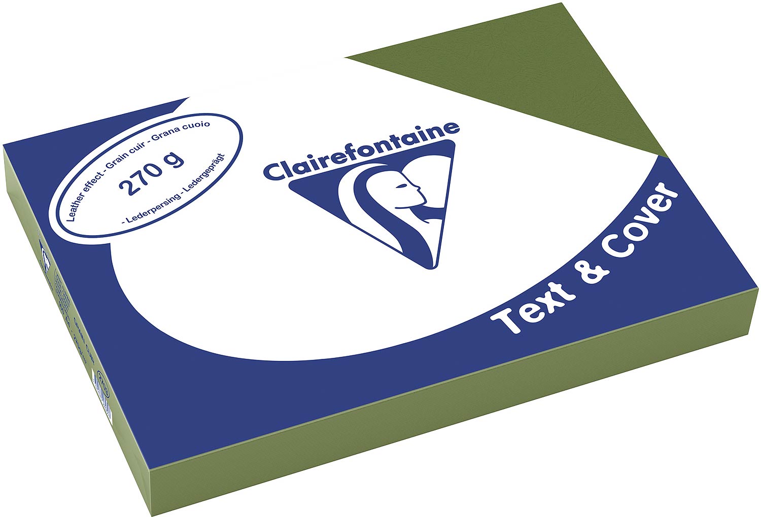 Clairefontaine Einbanddeckel, Lederstruktur, 270 g/m² - dunkelgrün - dunkelgrün