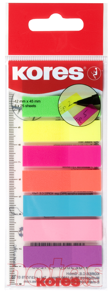 Kores Pagemarker - Folie, 12 x 45 mm, Neonfarben