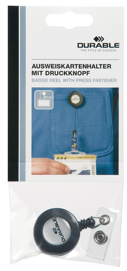 DURABLE Ausweishalter mit Druckknopf, anthrazit