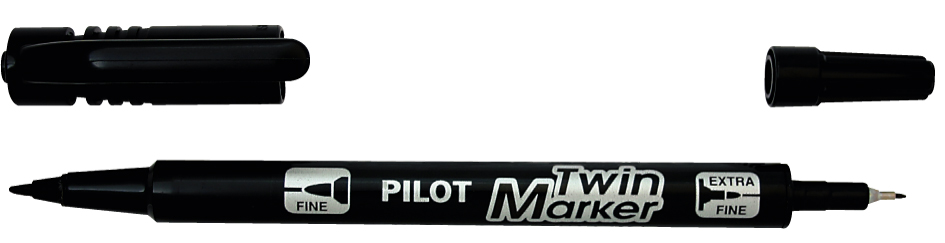 PILOT Permanent-Marker ´Twin Marker´, extra fein, rot