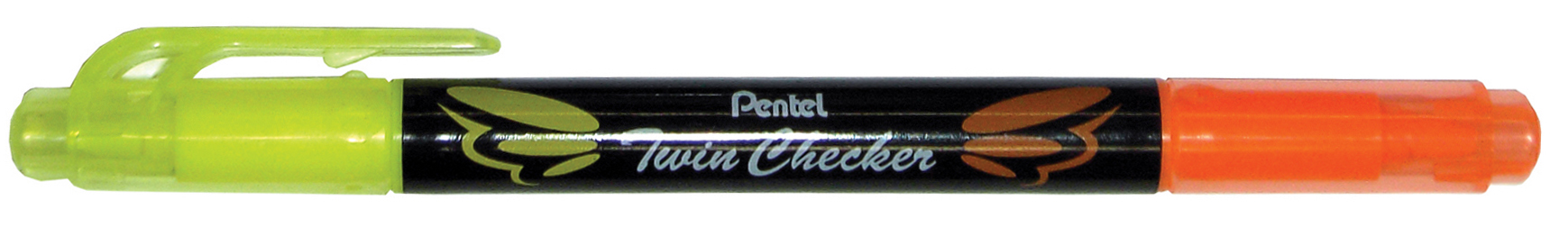 Pentel Textmarker ´TWIN CHECKER´, 2 Spitzen, gelb/pink