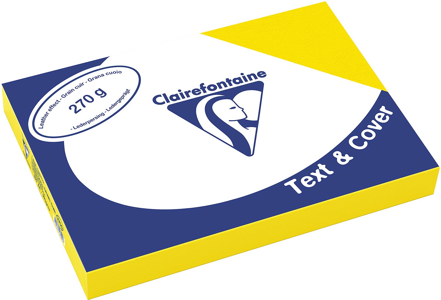 Clairefontaine Einbanddeckel, Lederstruktur, 270 g/m² - gelb - gelb