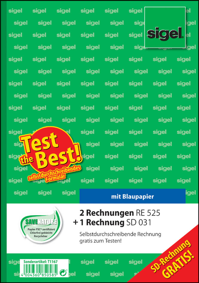 sigel Formularbuch ´Rechnung´, A6, 2 x 50 Blatt