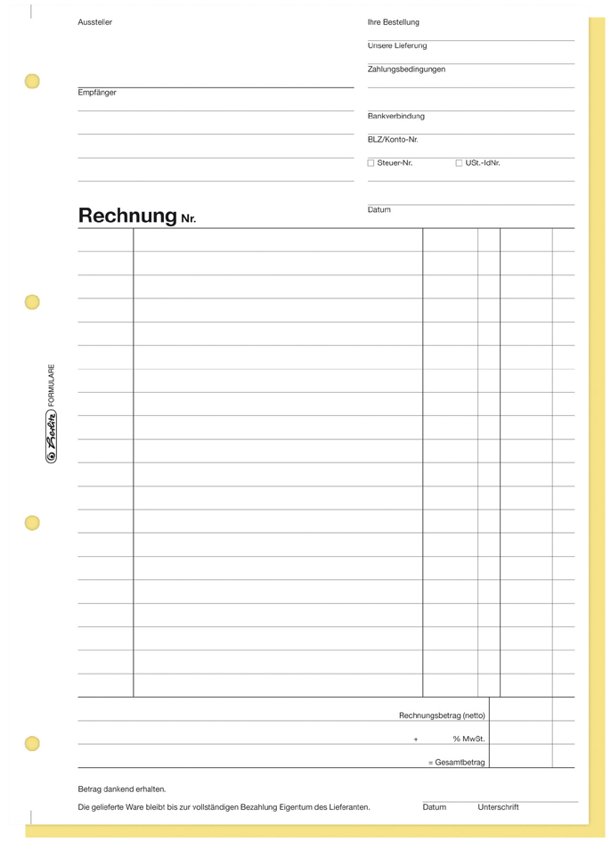 herlitz Formularbuch ´Rechnung 304´, DIN A5, 2 x 50 Blatt