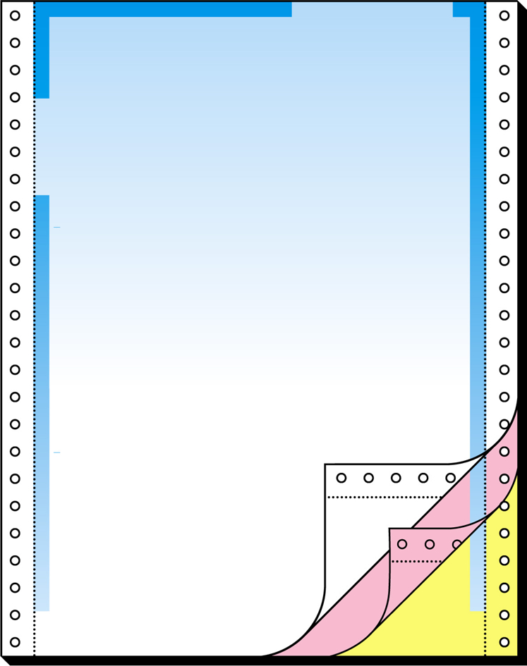 sigel Computer-Briefbogen endlos, Farbverlauf blau, 2-fach