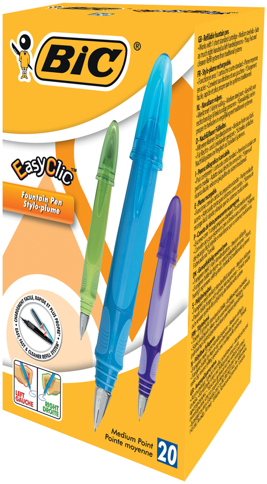 BIC Füllhalter Easy Clic, Feberbreite: M, 20er Box