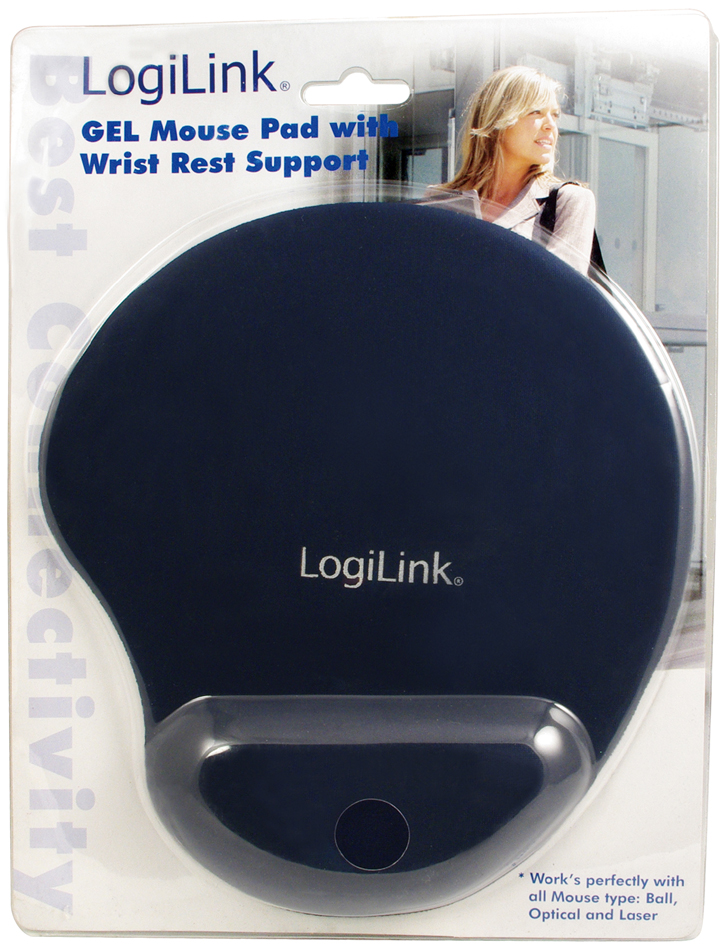 LogiLink Gel Handgelenkauflage mit Maus Pad, blau