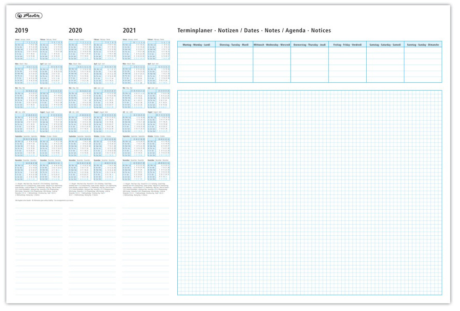 herlitz Schreibunterlage, Papier, 580 x 380 mm, 2-farbig