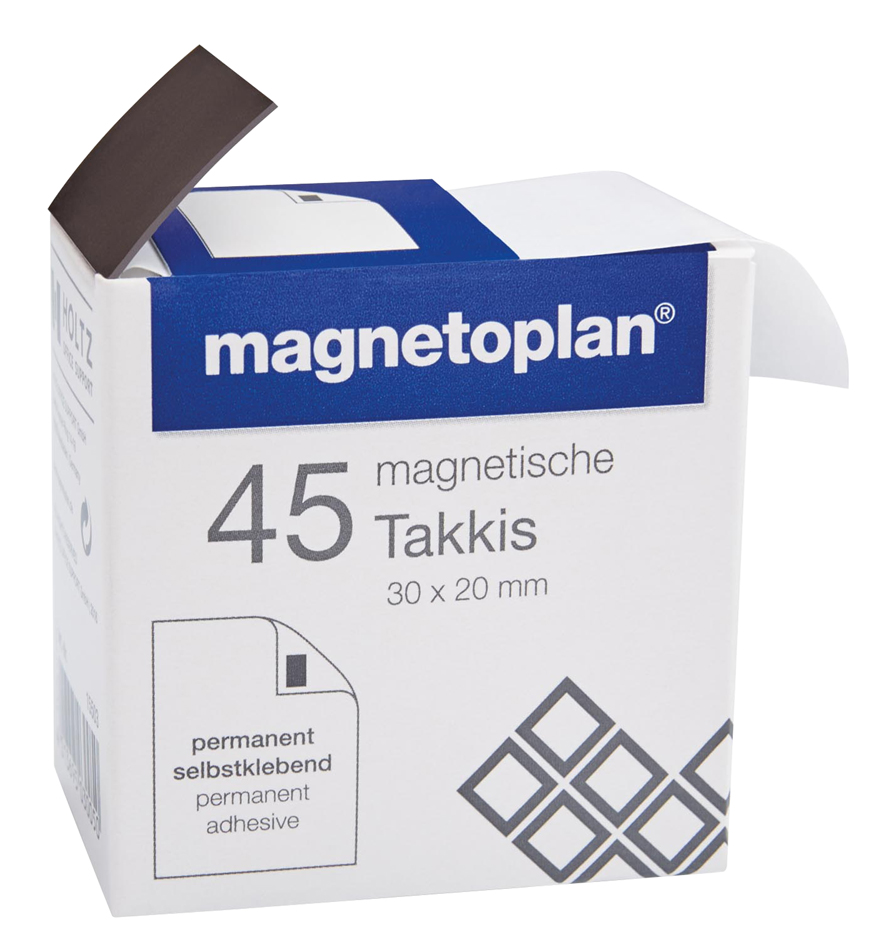 magnetoplan Takkis im Spender, selbstklebend, schwarz