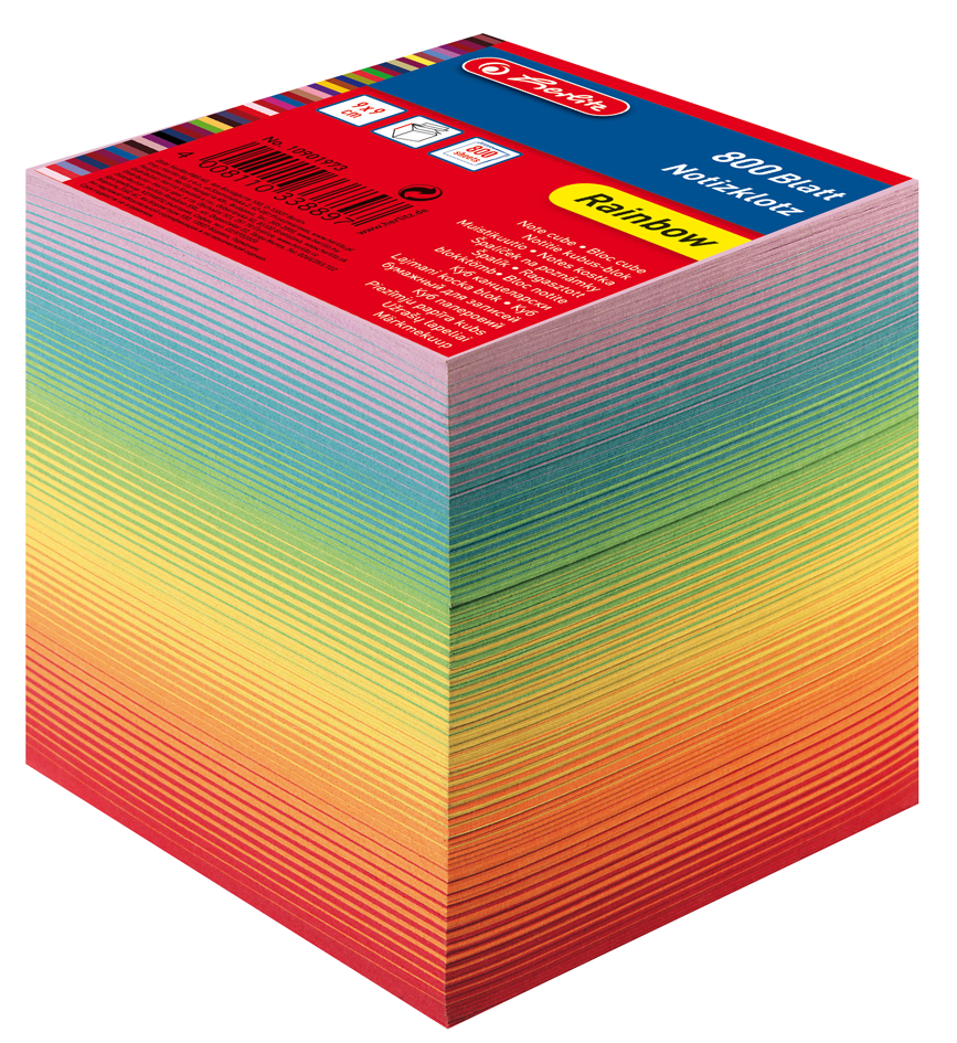 herlitz Zettelklotz, 90 x 90 mm, farbig, 80 g/qm