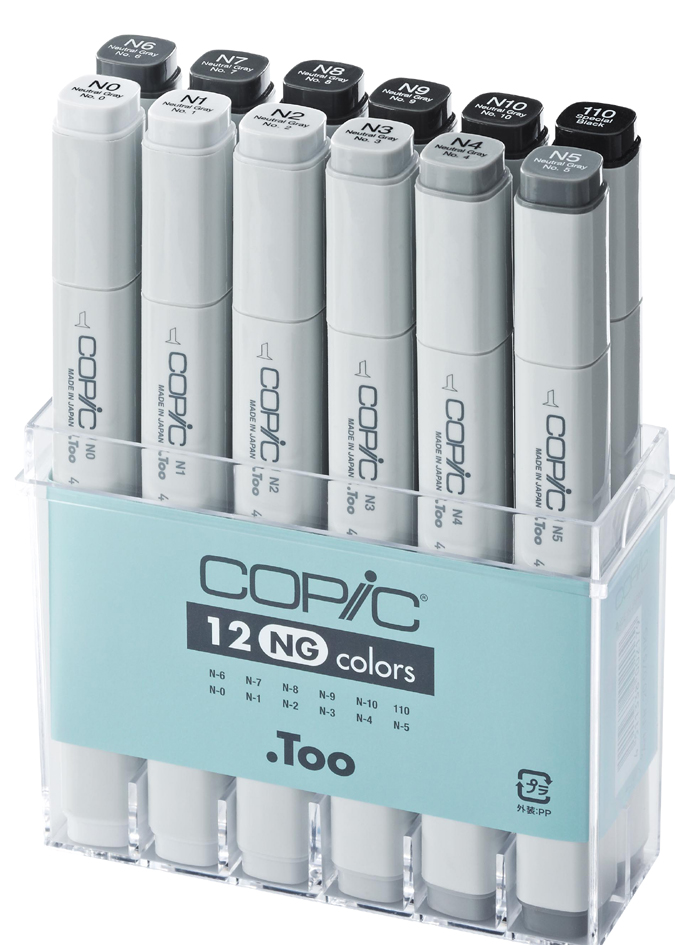 COPIC Profi Marker, 12er Grau Set ´NG´, neutrale Grautöne