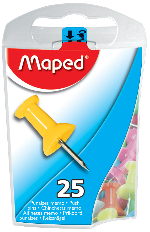 Maped Pinnwand-Nadeln, farbig sortiert, in Spenderdose