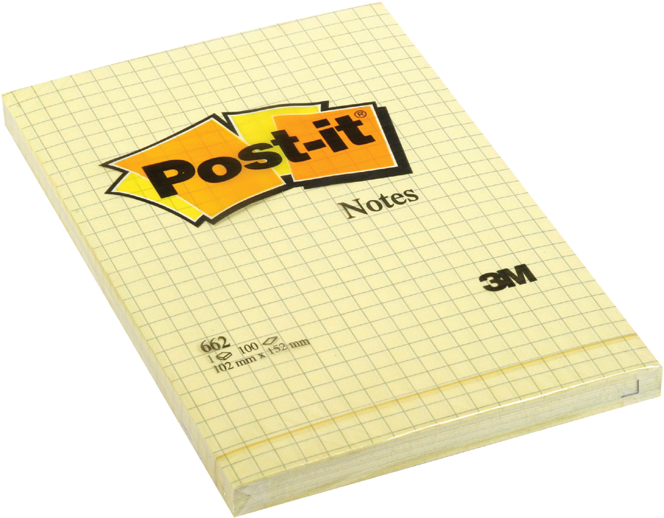 Post-it Haftnotizen, 76 x 76 mm, liniert, gelb