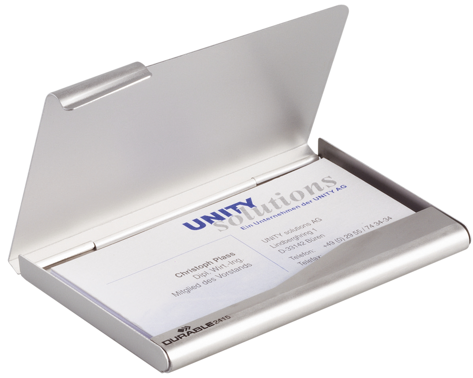 DURABLE Visitenkarten-Etui BUSINESS CARD BOX, mattsilber