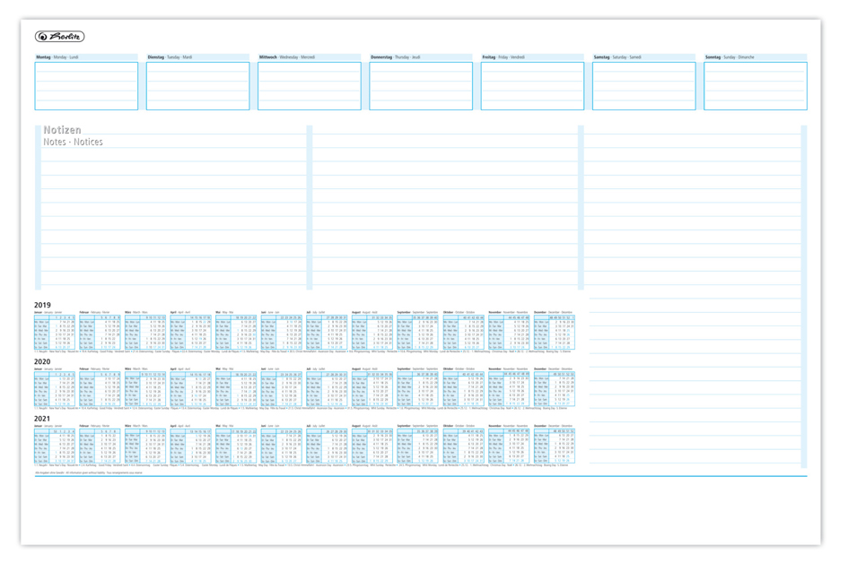 herlitz Schreibunterlage, Papier, 580 x 380 mm, 2-farbig