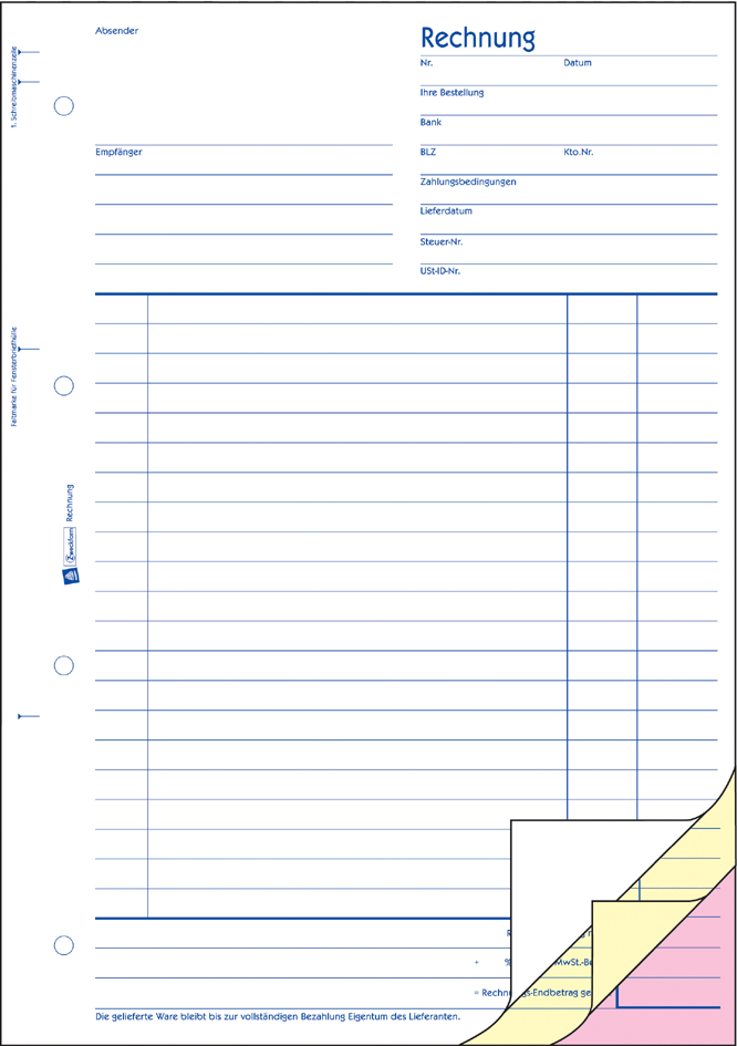 AVERY Zweckform Formularbuch ´Rechnung´, SD, 2 x 40 Blatt