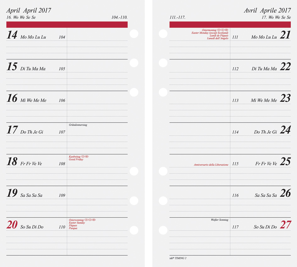 rido idé Terminplaner ´Timing 2´, DIN A6, schwarz, Lasche
