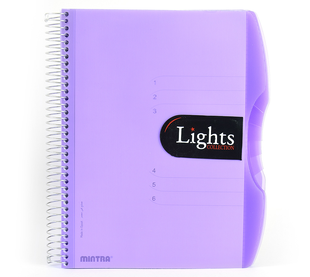 Notizbuch "Lights", DIN A4, kariert, PP-Hardcover mit Drahtspiralbindung - violett - DIN A4 - kariert (5x5mm)